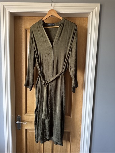 Zara khaki belted - zara, dress