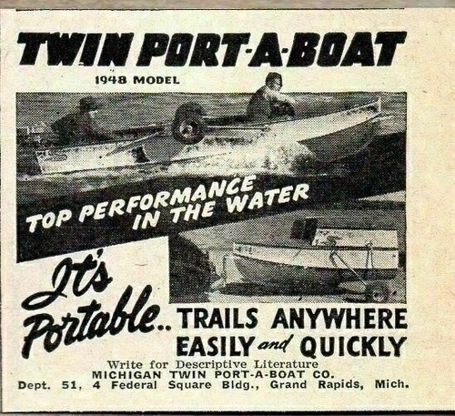1948 print twin port boat - ad, twin-port-a-boat