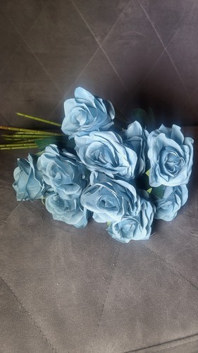 Artificial roses dusty - artificial, blue