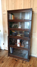 OAK GLOBE WERNICKE STYLE GLASS FRONTED MODULAR BOOKCASE SOLICITORS