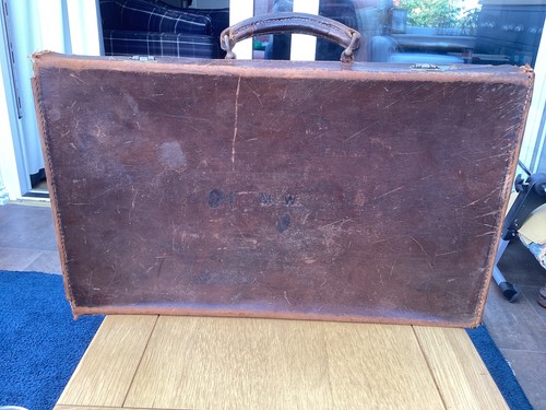 Vintage leather attache case - attache,