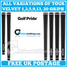 Golf Pride Tour Velvet Grips - Black + Free Tape - All Sizes - Any Quantity