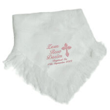 Personalised Christening Baptism Shawl Embroidered Name Date Christening gift