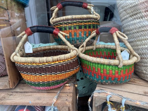 Bolga market baskets made - made, in