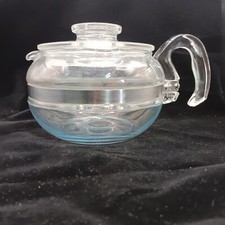 Vintage Pyrex Flameware 8446B 6 Cup Glass Coffee/Tea  Pot FREE P&P 