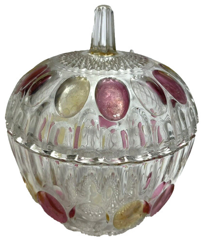Vintage rounded crystal lidded - crystal,