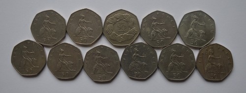 50p fifty pence old - pence, coin