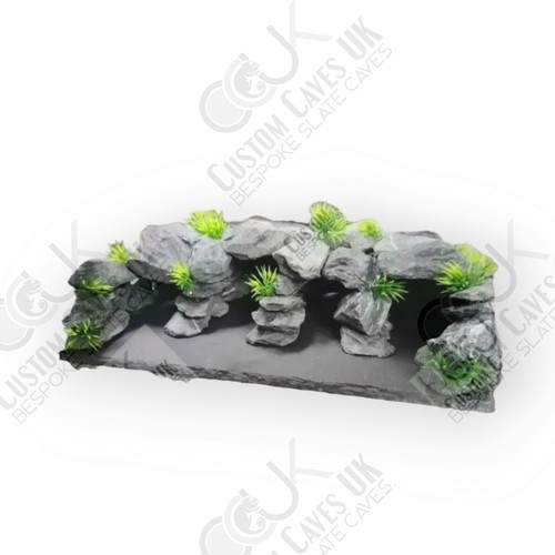 Hand made slate pleco cave - slate,