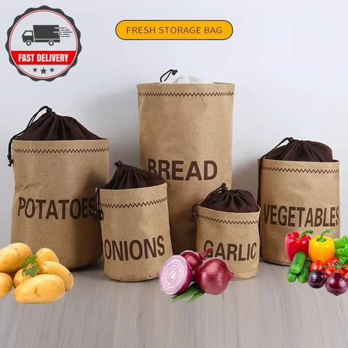 Kitchen hessian storage bag - storage,