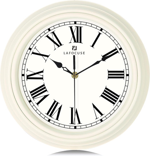 Wall clock inch cream white - clock,