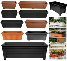 Long Square Plastic Plant Planter Window Herb Flower Pots Outdoor Indoor Garden