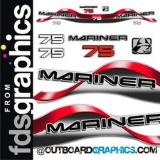 Mariner 75hp 2 stroke outboard decals/sticker kit