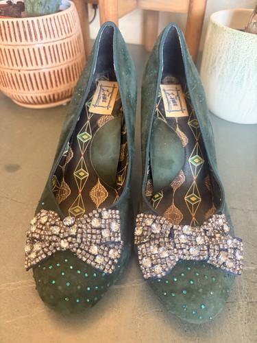 Miss fire green bling bow - fire,