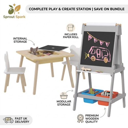 Kids wooden table chairs set - kids, &