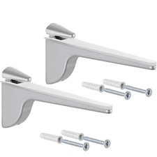 2x Glass Shelf Bracket Wall