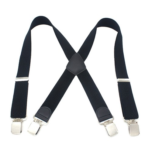 Mens clip suspenders - on,
