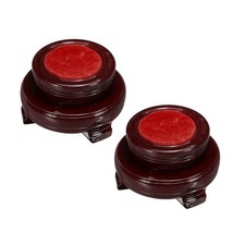 Wooden Ball Stand Displays Base 10cm Red for Crystal Ball Stone Pack of 2