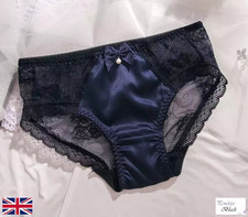 Satin Silky Knickers Sexy Briefs Women Underwear Lace Panties  Size XL UK 10-12