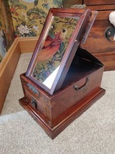 Vintage Chinese folding rosewood dressing table mirror with drawer hand made