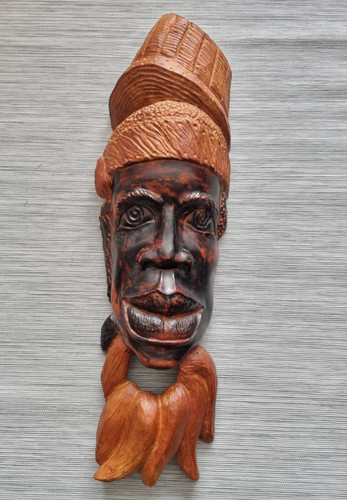 African wooden mask - wooden, hand