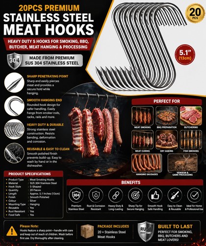 Meat hooks premium stainless - meat,