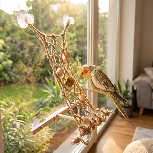 Parrot window perch with - with, 4