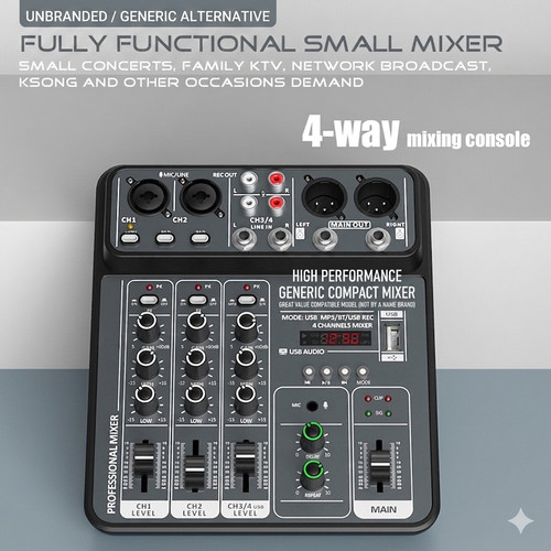 Channel audio mixer with 48v - 4,