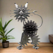 Metal Cat Ornament Statue Nuts Nails Bolts Art Sculpture Gift