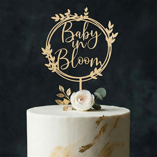 Wooden baby bloom cake - in,