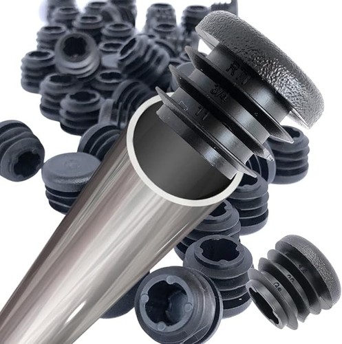 Round plastic black - 8x,