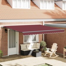 Manual Retractable Awning Outdoor Patio Awning Sunshade Garden Canopy vidaXL