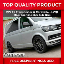 FOR VW T5 CARAVELLE LWB SPORTLINE BLACK FINISH SIDE BAR OEM QUALITY POWDER COAT 