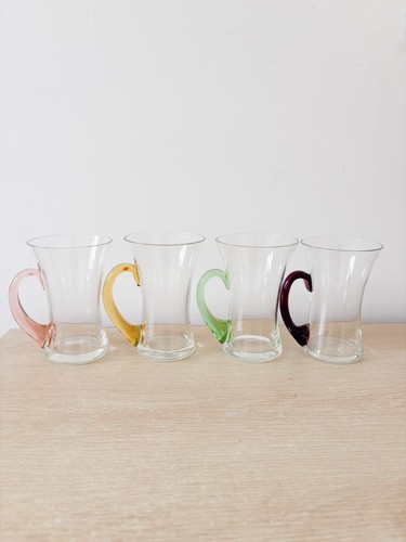 Glass mugs with colourful - with,