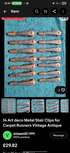 Art deco metal stair clips - 8,
