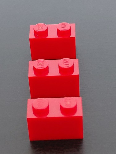 Lego brick 1x2 bright red