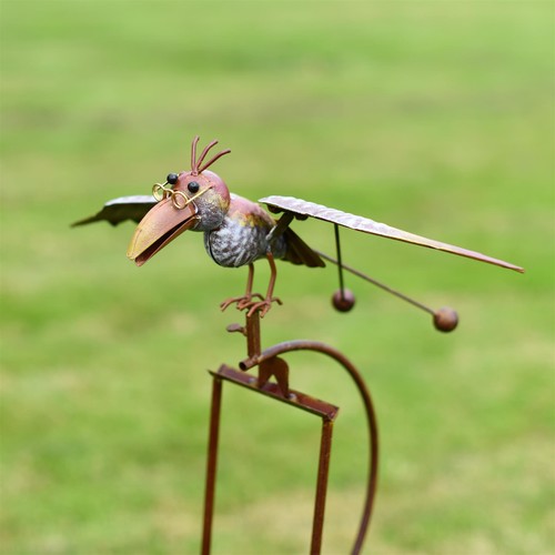 Metal bird garden - metal, rocking