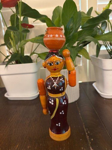Hand painted indian wooden - indian,