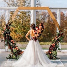 6.8 Ft High Heavy Duty Solid Wood Hexagon Wedding Arch Party Beach Rustic Decor