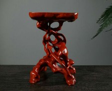 stand display red hard wood