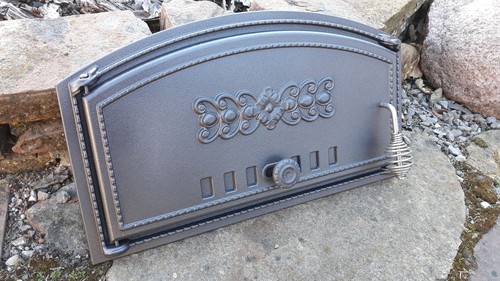 Cast iron pizza oven - cast, door