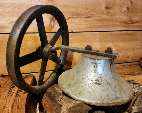Antique cast iron bell - cast, farm