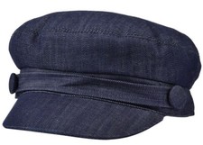 Fiddler Breton Cap Hat Blue Denim Greek Fisherman Sailor Barge Mens Ladies Kids