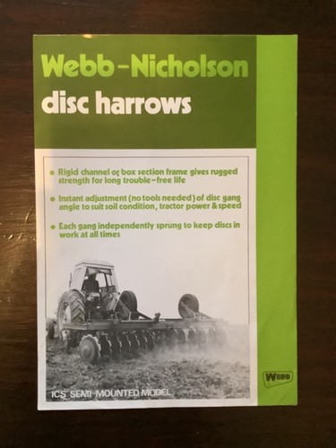 Webb nicholson disc - disc, harrows