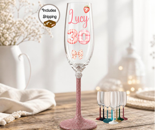 30th wine glass - glass,,