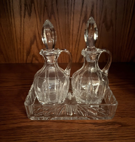 Vintage pressed glass - pressed, cruet