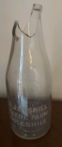 Rare vintage etched large - large, milk