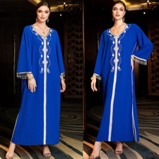 Abaya Muslim Kaftan Dubai Women Long Dress Casual Robe Abaya Evening Party Gown
