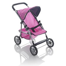 Molly Dolly 56cm My First Dolls Toy Stroller Buggy Girls Pram Pink Polka Dot