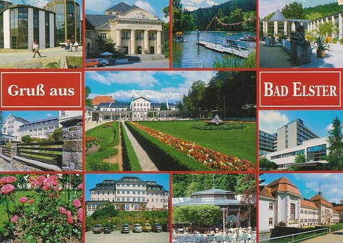 Old postcard bad elster - bad,