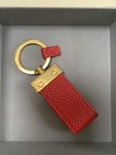 MULBERRY RED LEATHER KEY RING
